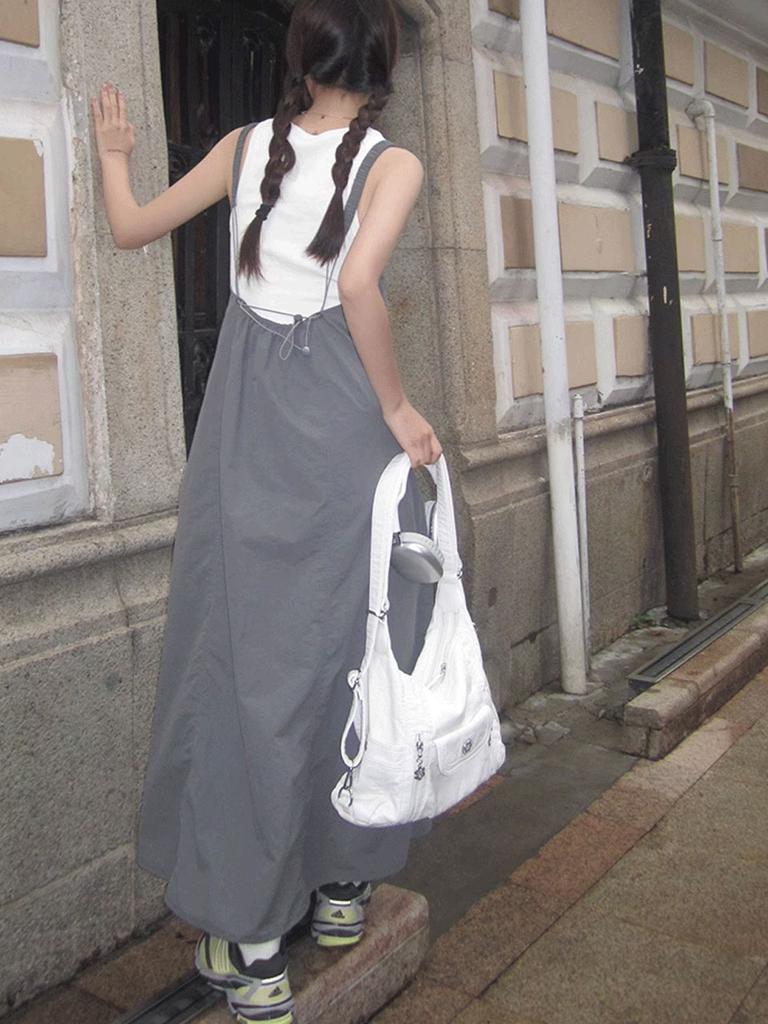 AYIHOLIC CASHMERE Athleisure Suspender Maxi Dress