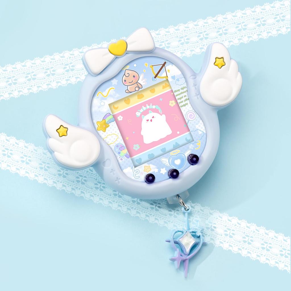 BUBBLELOGUS Tamagotchi Uni Měkké Ochranné Pouzdro s Přívěskem na Záslepku Prachu Roztomilé Nárazuvzdorné Nabíjecí Tamagotchi Uni Fuwatenshi Ochranný Kryt, a Přední Panel,