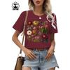 Floral Print Casual T-shirt 100% Polyester Short Sleeve round Neck Women's Graphic Top Aesthetic Summer Fashion