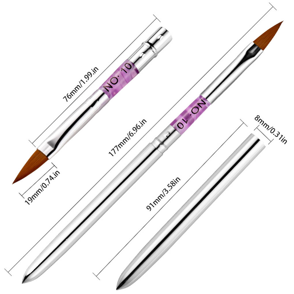 Pędzel do malowania zdobień na paznokciach, uchwyt w tubce, narzędzie do malowania manicure, rozmiar 2