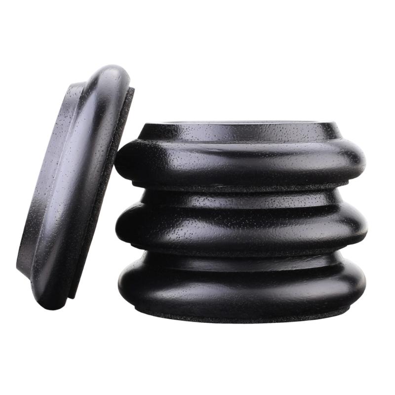 Floor Care Cups for Piano Wheels Solid Wood Set of 4 with Recessed Support Design and Bottom Pad for Indoor Floors