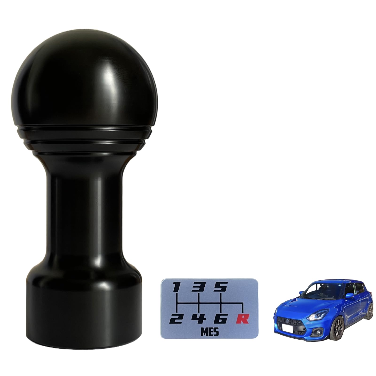 

MES Shift Knob for Swift Sport Inspection M12 x ZC33S, Compliant, Ball-Shaped, P1.25 (48mm_40mmUP, Black) чорний