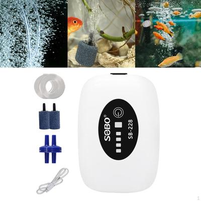 Aquarium Air Pump Quiet USB Bubbler for Hydroponics Outdoor Fishing