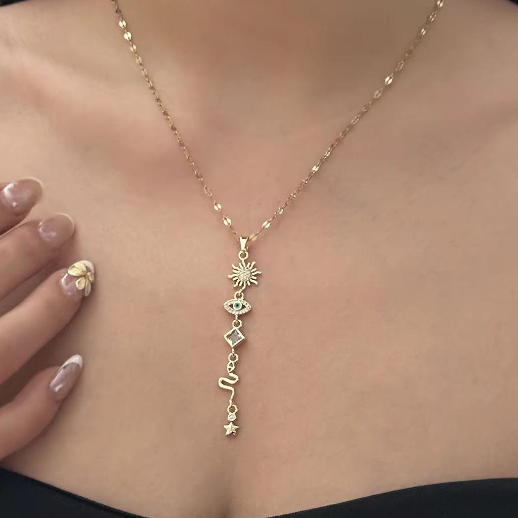 Bohemian Starfish Shell Conch Turtle Pendant Necklace for Women Punk Thick Chain Flower Choker Charm Summer Vacation Jewelry