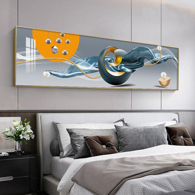 Modern Luxury Abstract Geometric Canvas Painting Wall Pictures Ribbon Posters Bedroom Bedside Hotel Home Decoration Cuadros