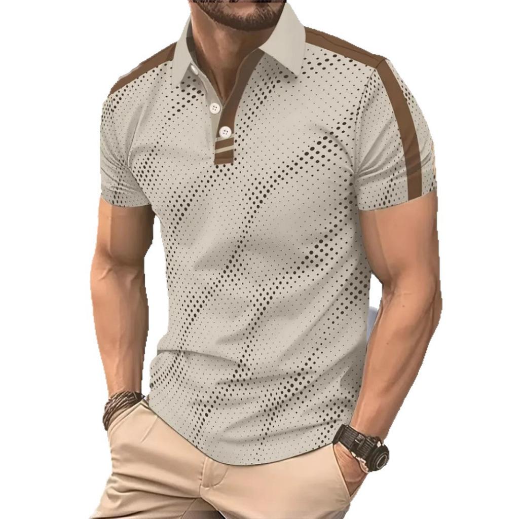 New Summer Collection: Stylish, Trendy, Casual and Versatile Men’s Short-sleeved Polka Dot Polo Shirt