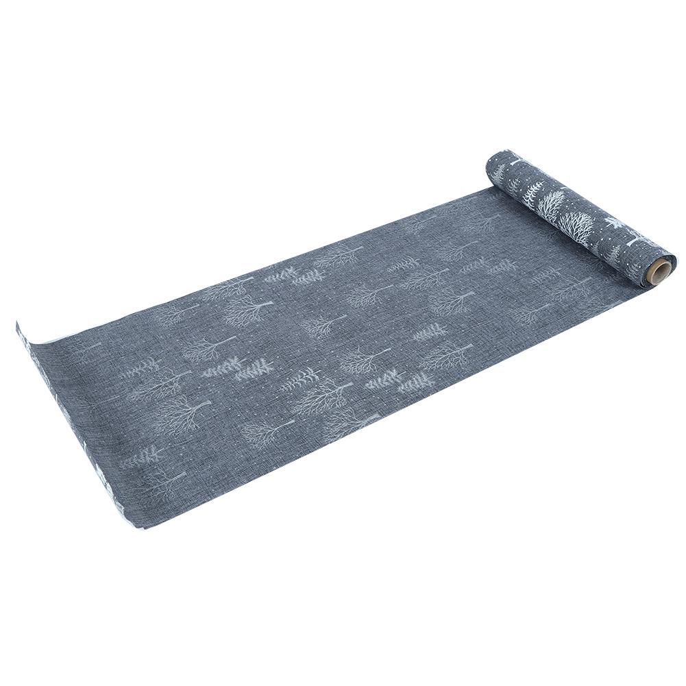 Față de masă de Crăciun din poliester imprimat pentru uz casnic, decor pentru petreceri acasă, banchete, Tip C, Gri