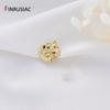 Fashion 14K Gold Plated Brass Inlaid Zircon Evil Eye Charms Round Pendants,DIY Jewelry Pendants Making Accessories Wholesale