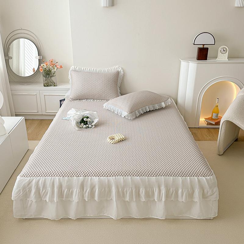 

Антибактериальная дышащая простыня на резинке, охлаждающий коврик с эффектом шелковой мяты и молекулой воды, летнее прохладное покрывало (С наволочкой) 150x200 кофейный