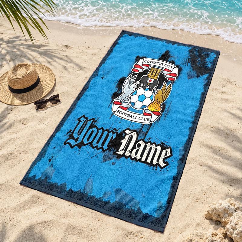 Coventry City F.C. Personalizowane ręczniki plażowe służą również jako ręczniki kąpielowe letni niezbędnik musthave na zewnątrz na plażę i na basen