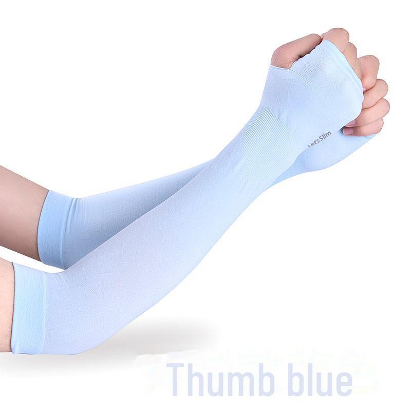 Летние нарукавники Ice Silk с защитой от ультрафиолета - унисекс Sun Guard синий