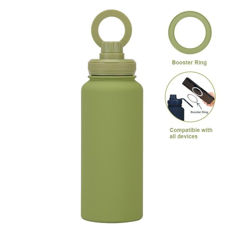 1L Vacuum Insulated Stainless Steel Travel Mug With Magnetic Phone Holder Leakproof Sport Water Bottle Outdoor Hiking Camping