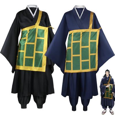 Anime Geto Suguru Cosplay Jujutsu Kaisen Cosplay Costume Kimono Black Japanese Uniform Geto Suguru Wig Halloween Party Clothes