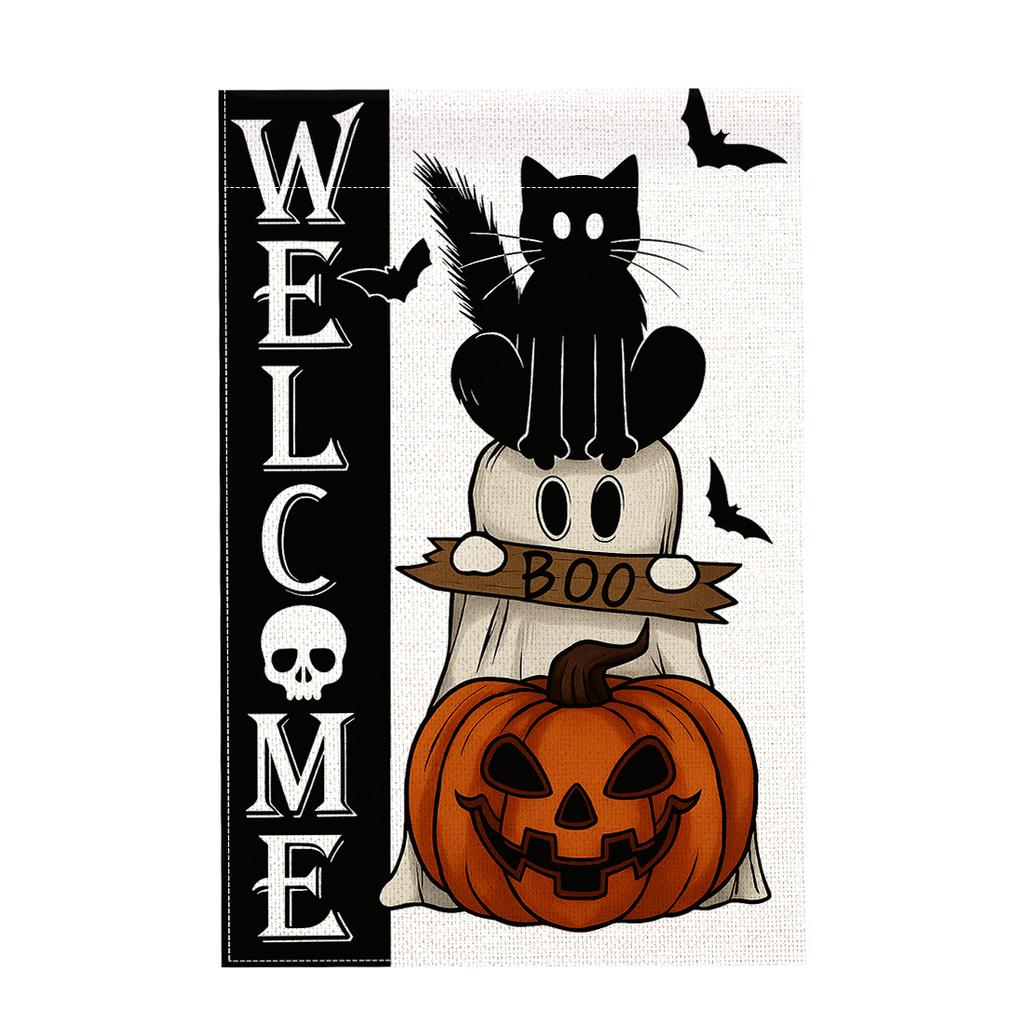 Halloween Ghost Hanging Flags Garden Flag Garden Flag 45x30cm Double Sided Yard Party Decoration (excluding Flagpole)