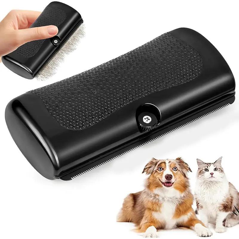 Professional Pet Deshedding Brush for Dogs and Cats Grooming Tool Double Sided Undercoat Hair Remover with Ergonomic Handle for