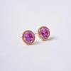 [POPTS] Pink Stone Basic Round Earrings OTE122526EYP