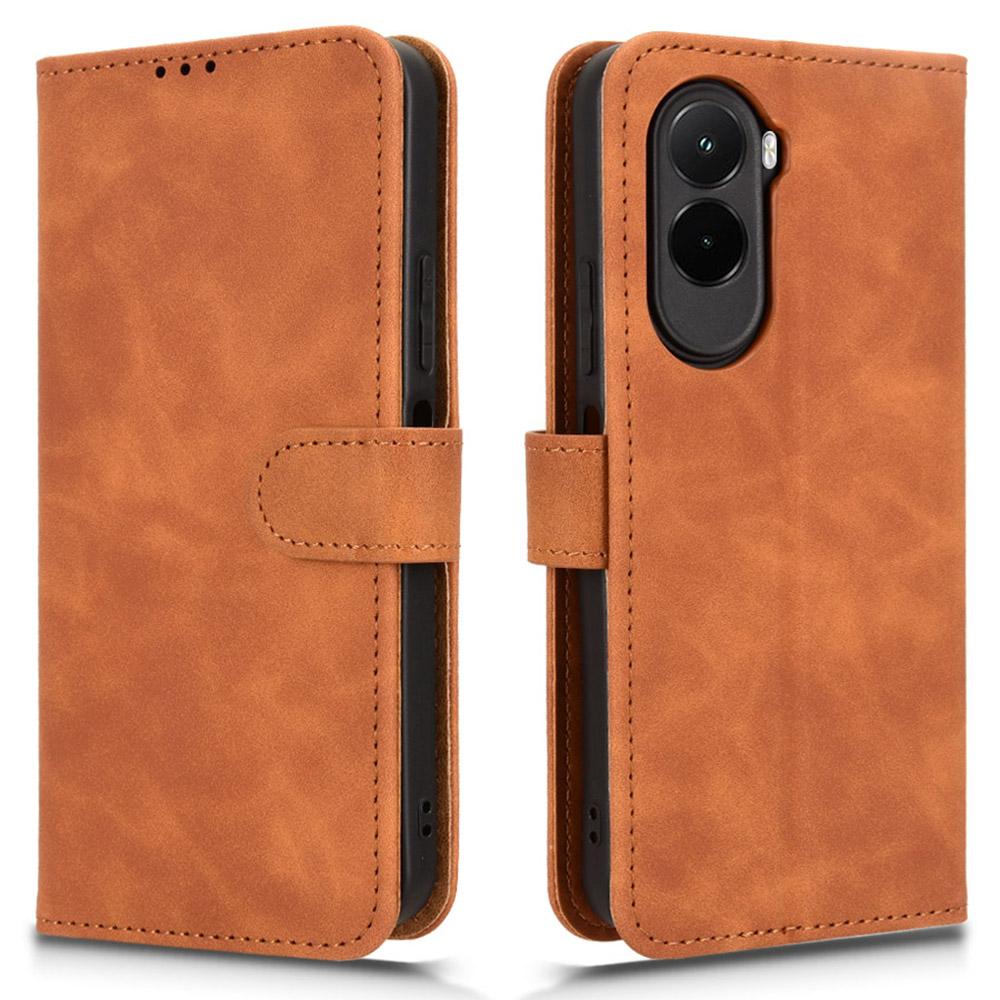 For Xiaomi Poco M7 4G (EU) (171mm) Leather Case Skin Feel Anti Drop Wallet Stand Flip Phone Cover