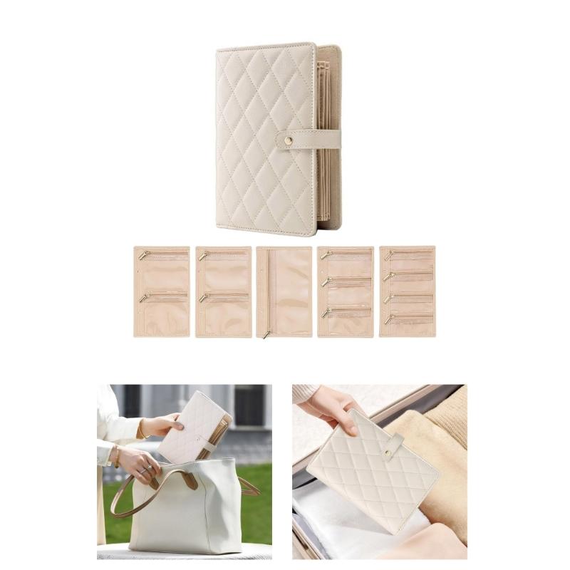 Schmuckaufbewahrungsbuch Wasserdichte Transparente Aufbewahrungsalben für Ohrringe Halsketten Ringe Schreibtisch Schubladen-Organizer