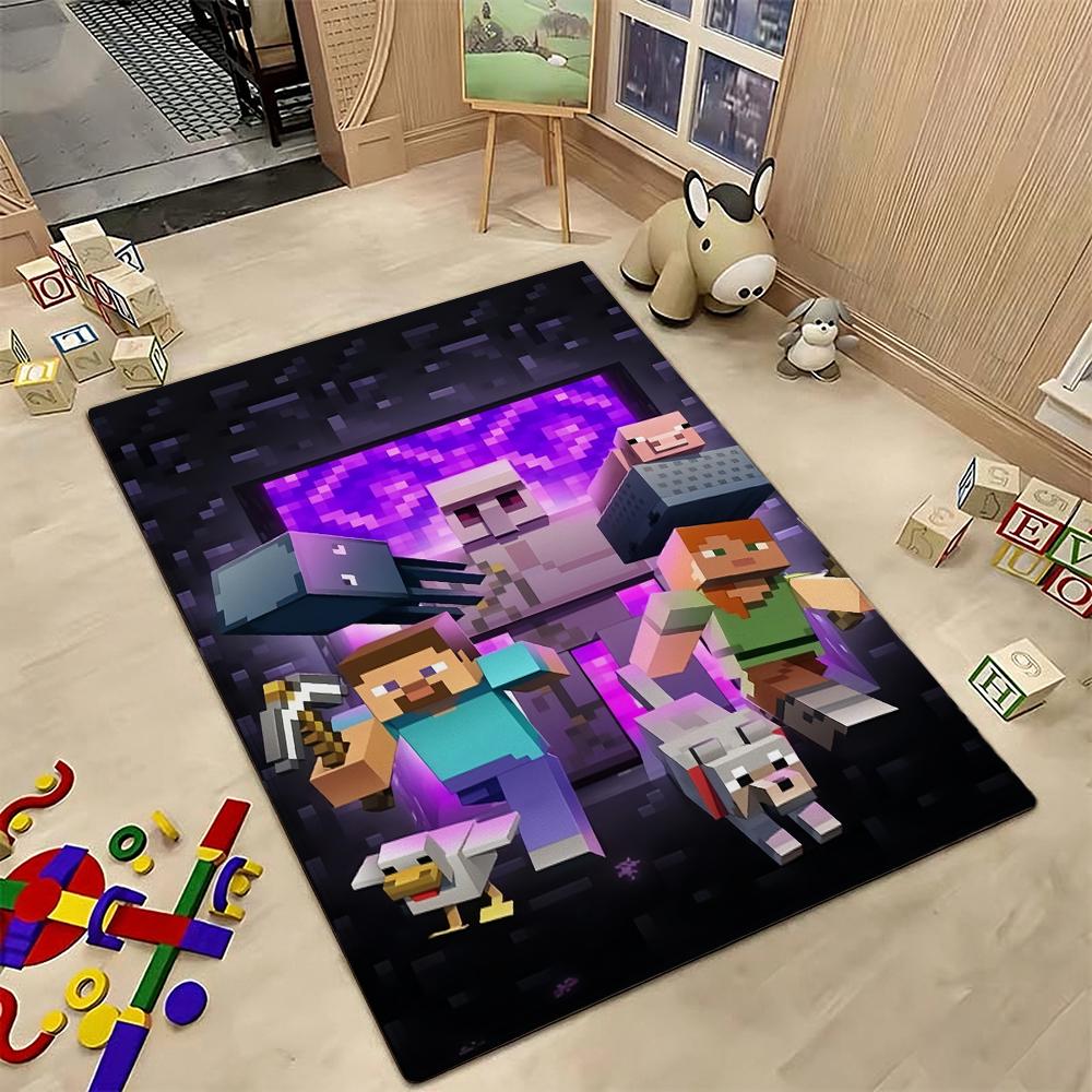 Minecraft Blood Moon Adventure Rectangular Rug Nonslip Thick Carpet For Living Room Bedroom Office Home Decor Memorial Gift