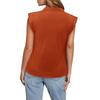 Women's Button-Down Collar Casual Solid Sleeveless T-Shirt Top