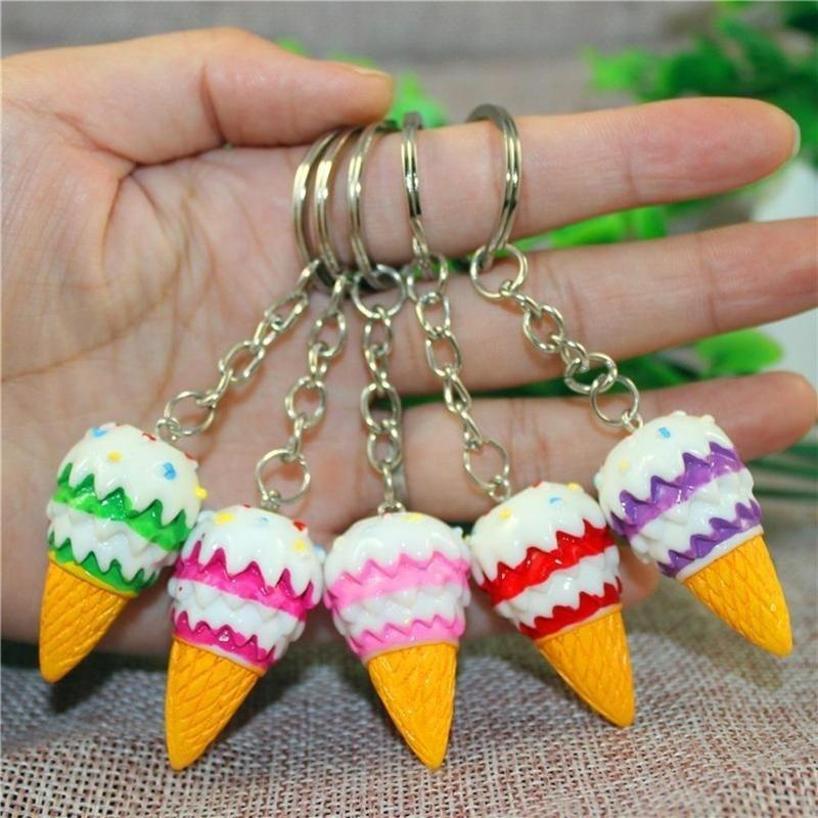 1 Pcs Random Creative Resin Simulation Food Ice Cream Ice Cream Keychain Pendant Gift