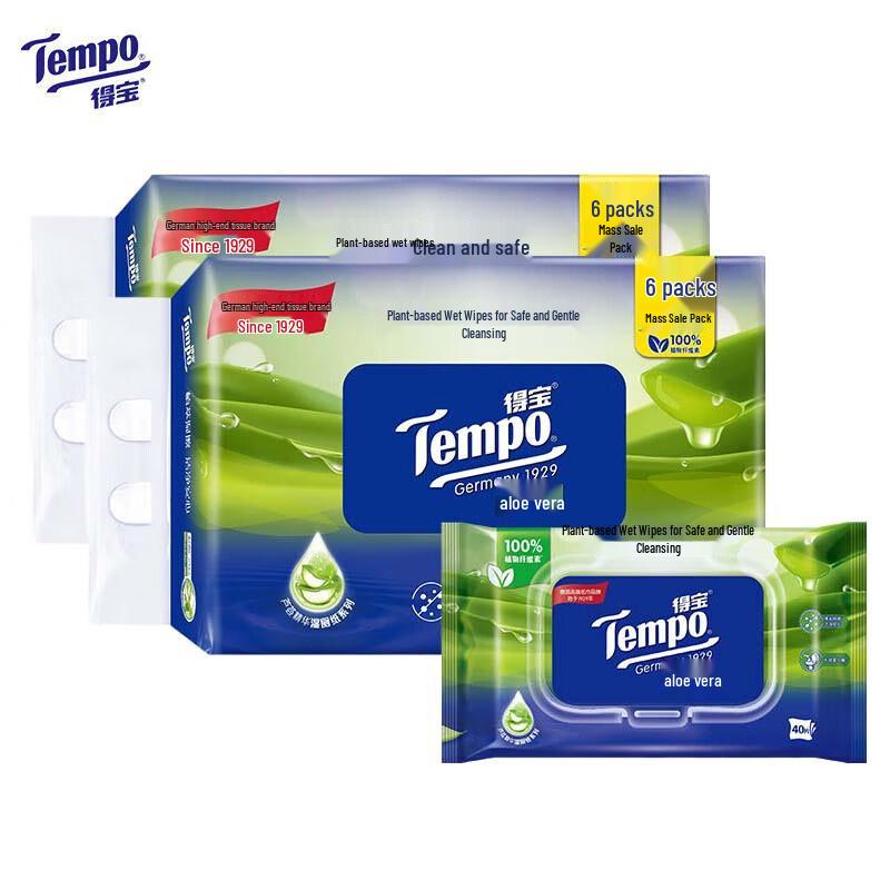 Tempo Aloe Vera Wet Toilet Paper One Size