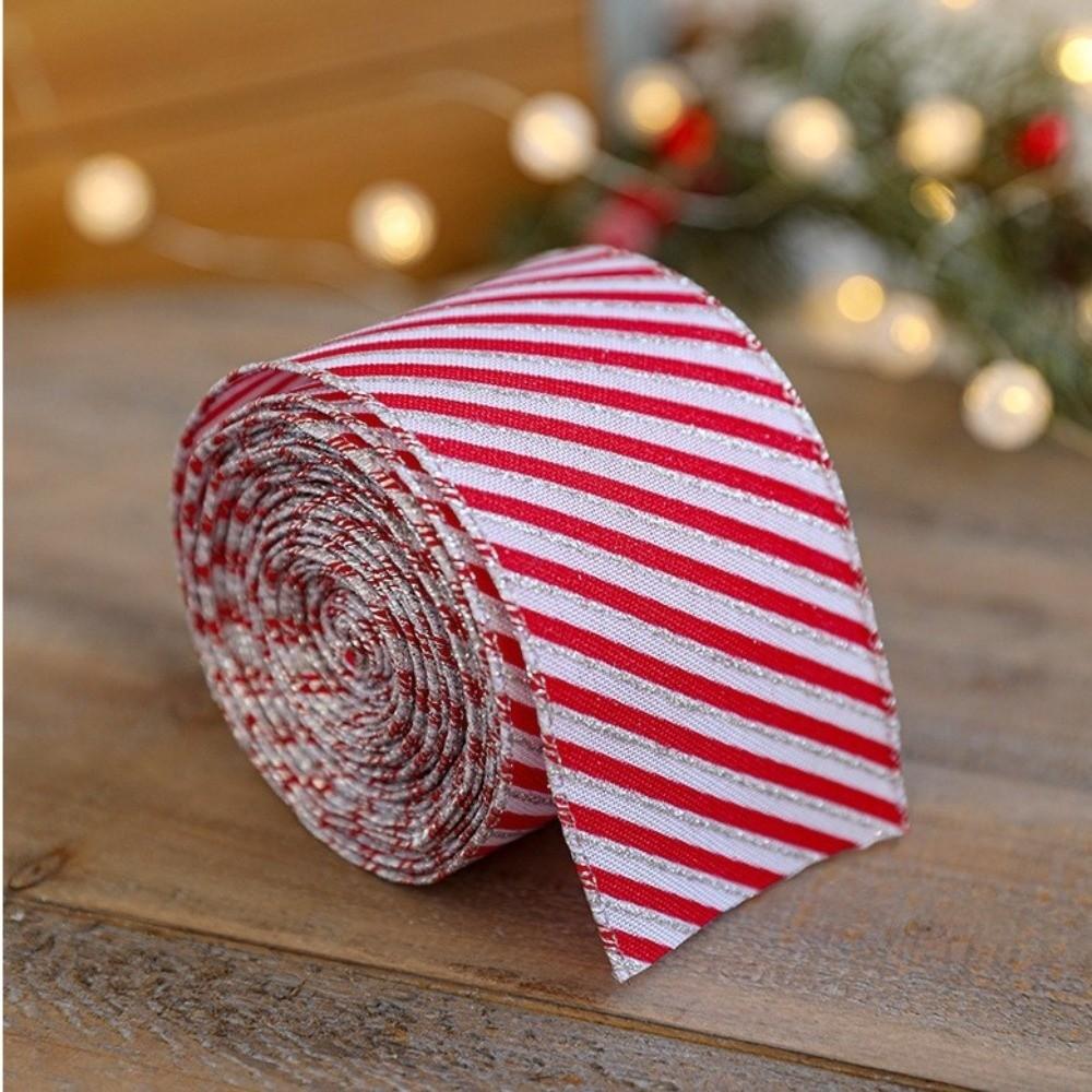 DIY Christmas Ribbon 2m Christmas Tree Ribbon New Fabric Swirl Ribbon  Holiday Crafts