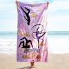1PC Custom Name Gymnastics Fun Zone Beach Towel Highly Absorbent And Sand-Resistant Towel for Swimming, Pool, Yoga, And Travel Lightweight