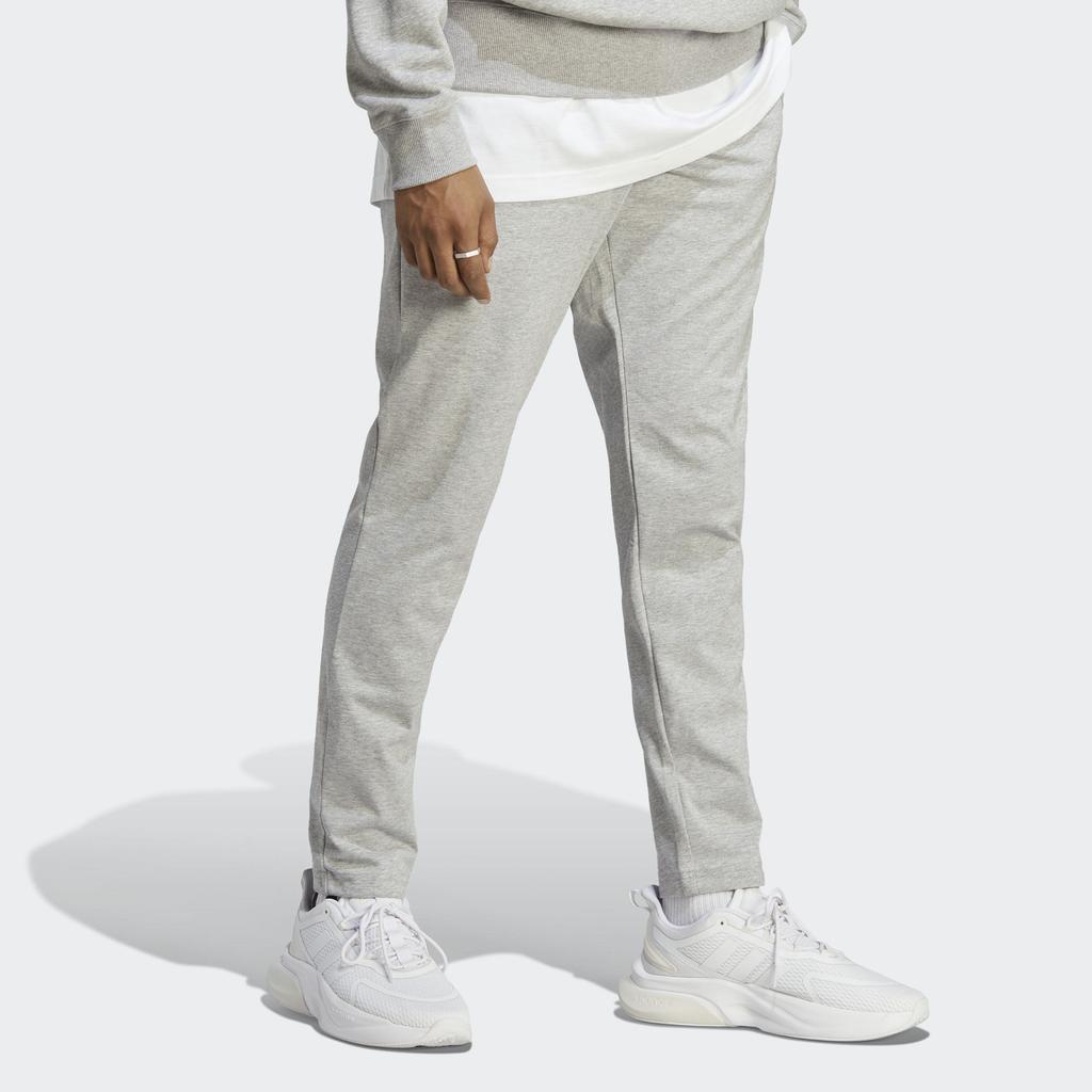 Adidas Essentials Solid Color Logo Print Joggers Men Bottoms Gray IC9411