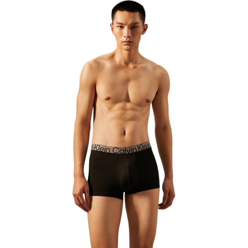 Calvin Klein Jacquard Waistband Smooth Anti-Chafing Boxer Briefs 3-Pack Men Underwear Space-Black NP2759O-A2L
