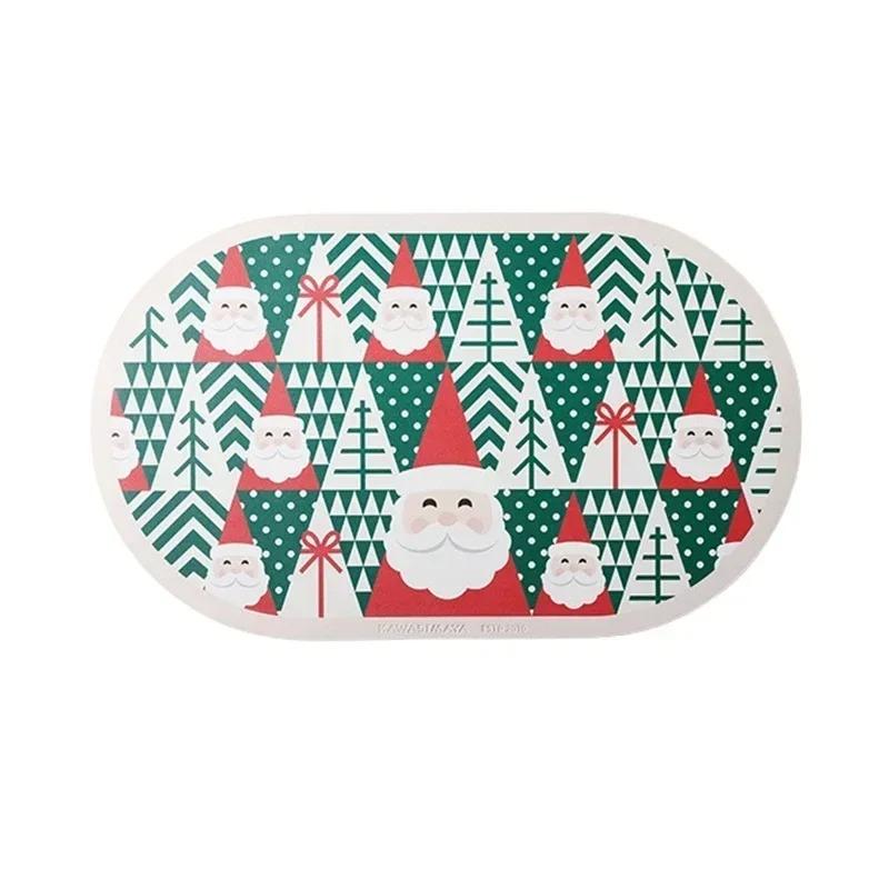 

Рождественские подставки под тарелки многоразовые термостойкие коврики для стола декоративные подложки для стола для кухни столовой званого ужина посуда 30x40cm&1PCS