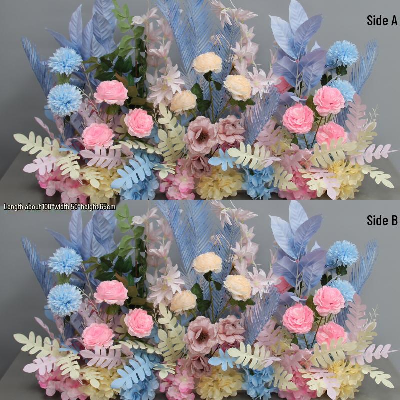 Wedding Aisle Blue Artificial Flower Row Decoration