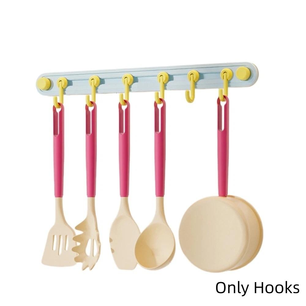 Non-Marking Suction Cup Hooks Plastic Kitchen Storage Hooks Practical Towel 6 Head Hooks  Bathroom