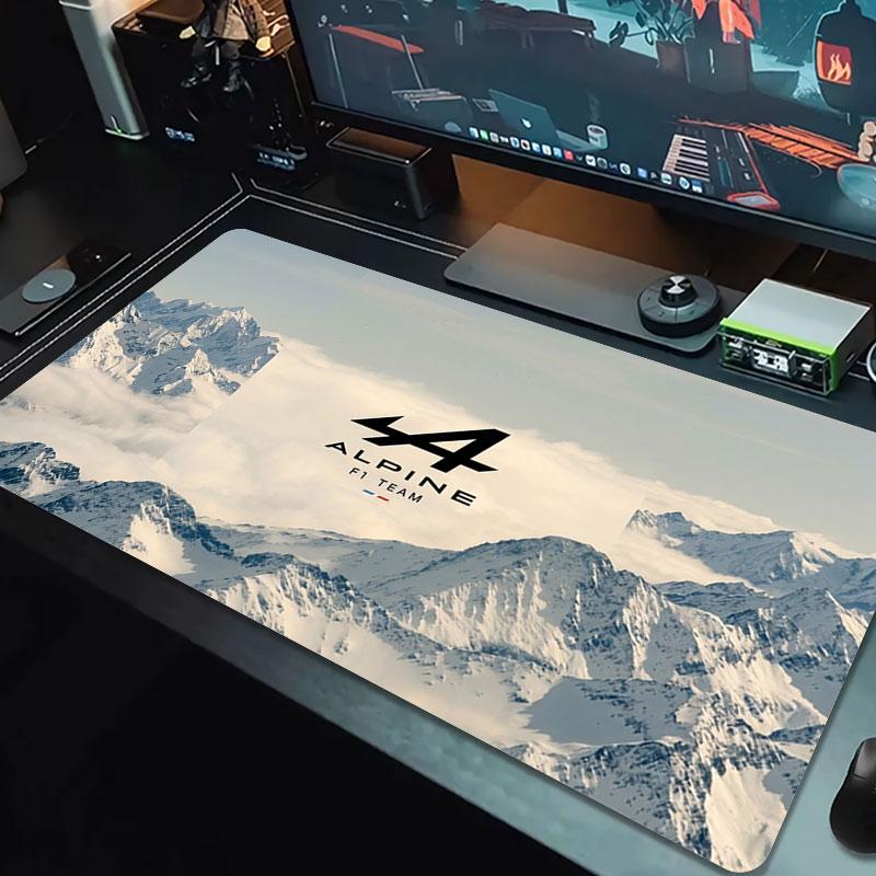 Alpine F1 Large Size Mouse Pad Large Gaming Table Cushion Non-slip Laptop Tablet Big Mousepad XXL Mat Mini PC Playmat With Lock Edge