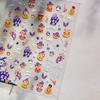 1pcs 5D Colorful Rhinestones Pumpkin Ghost Nail Art Halloween Stickers Adhesive Transfer Nail Decoration Decals Accessory