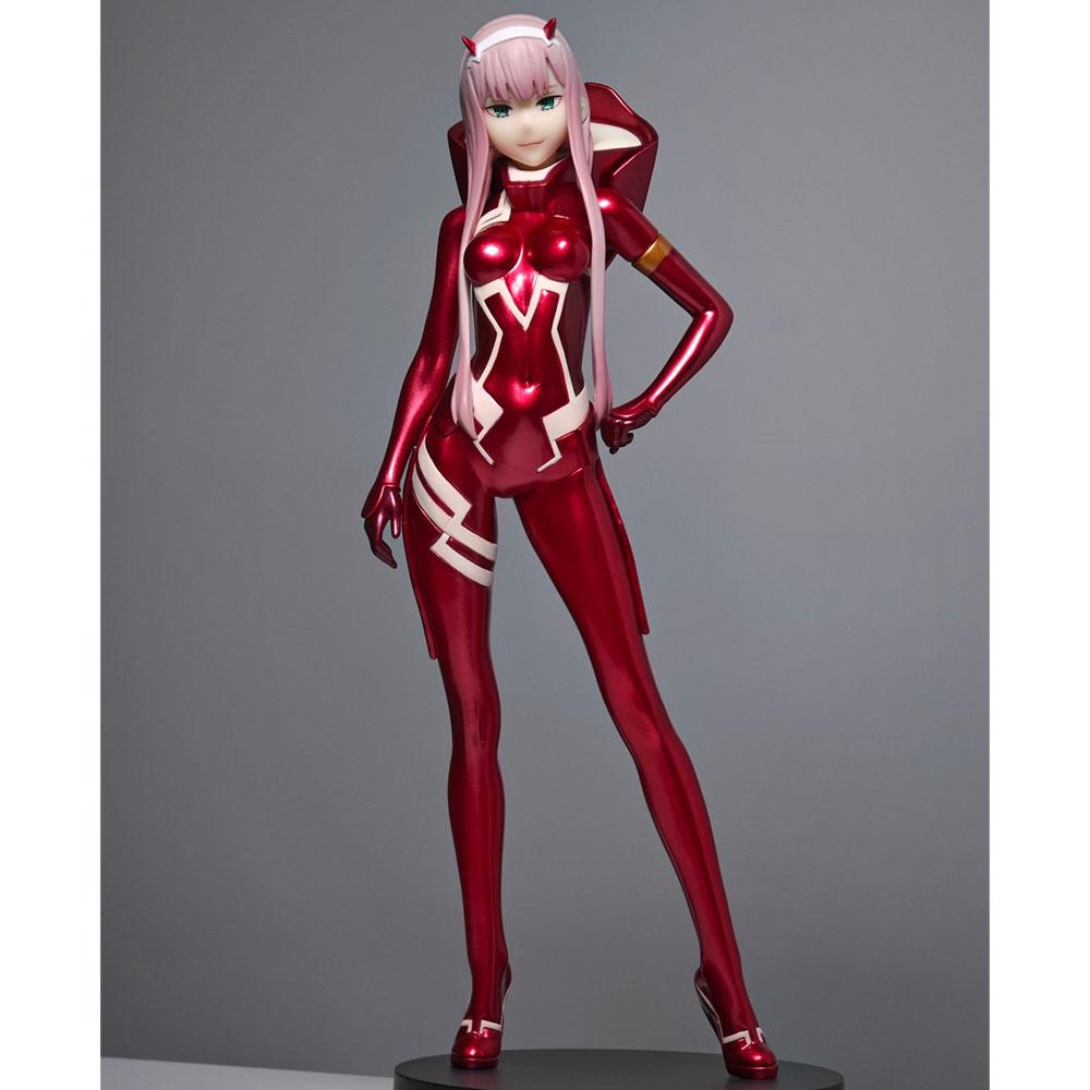 23CM Zero Two Figure Anime DARLING In The FRANXX Driving Suit L Size Standing Posture Model Toy Gift Collection Ornaments PVC