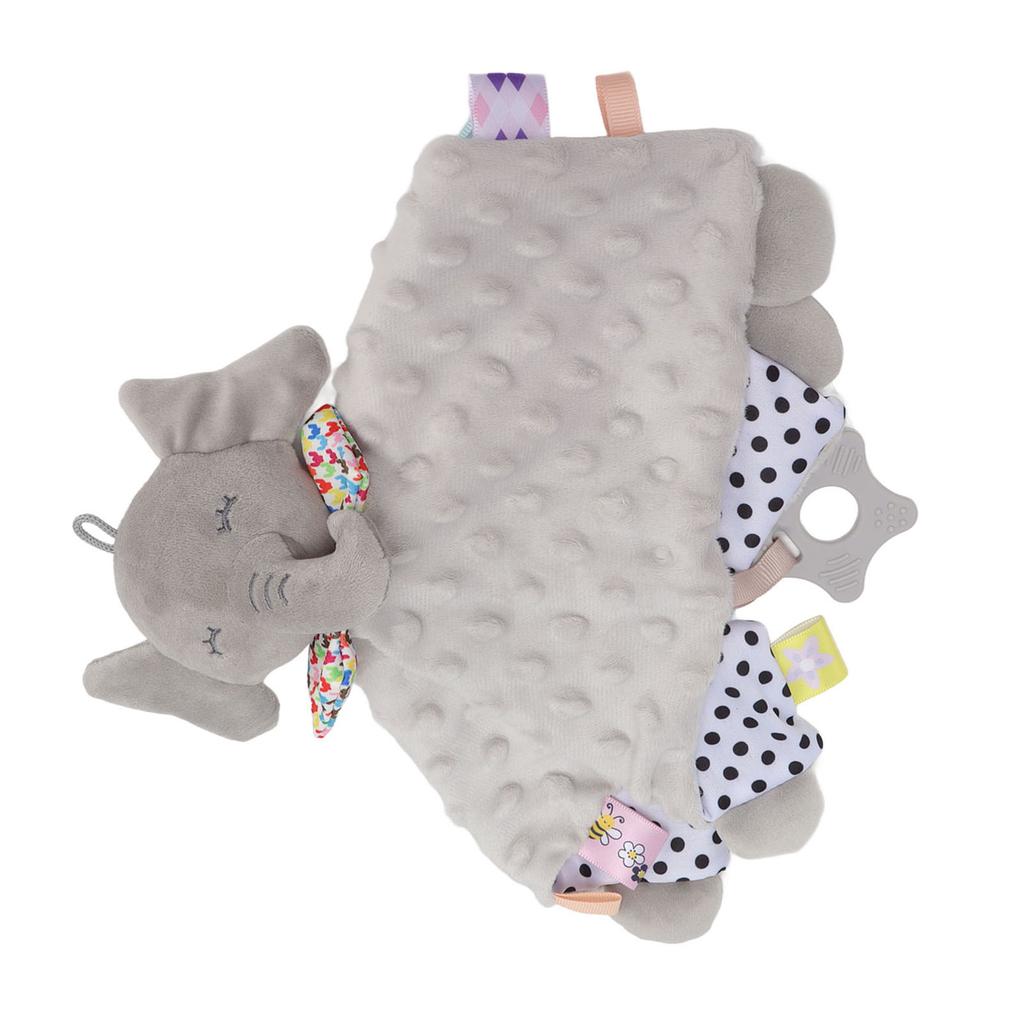 Baby-Schmusedecke, leuchtende Farben, Plüsch, bequeme Baby-Kuscheldecke, süße Tierpuppe, Grau