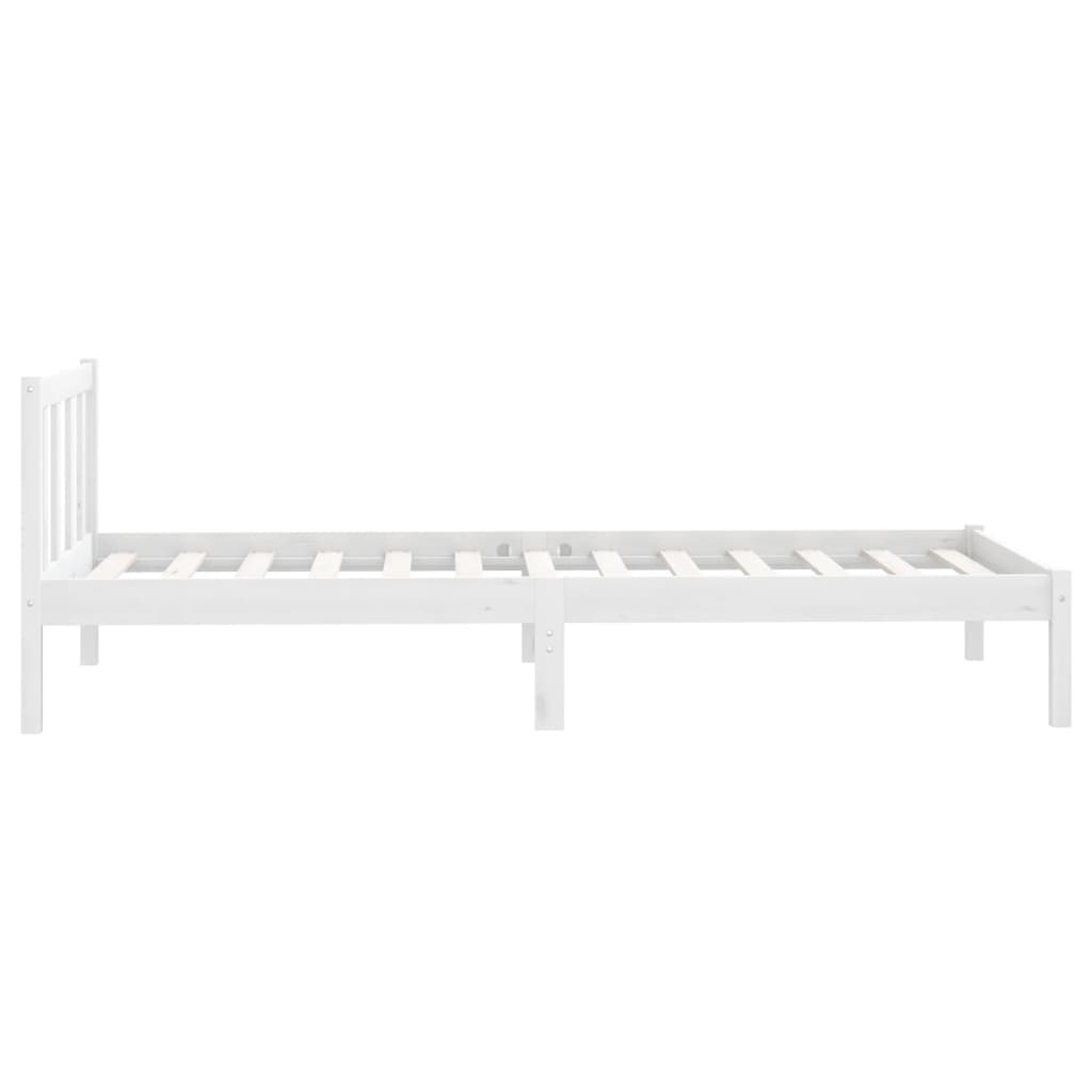 💰Kaufe Bed Frame White Solid Pinewood 90x190 cm 3FT Single zum besten ...