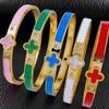 Fashionable Titanium Steel Four-Leaf Clover Bracelet: Durable, Fade-Resistant Design for Women