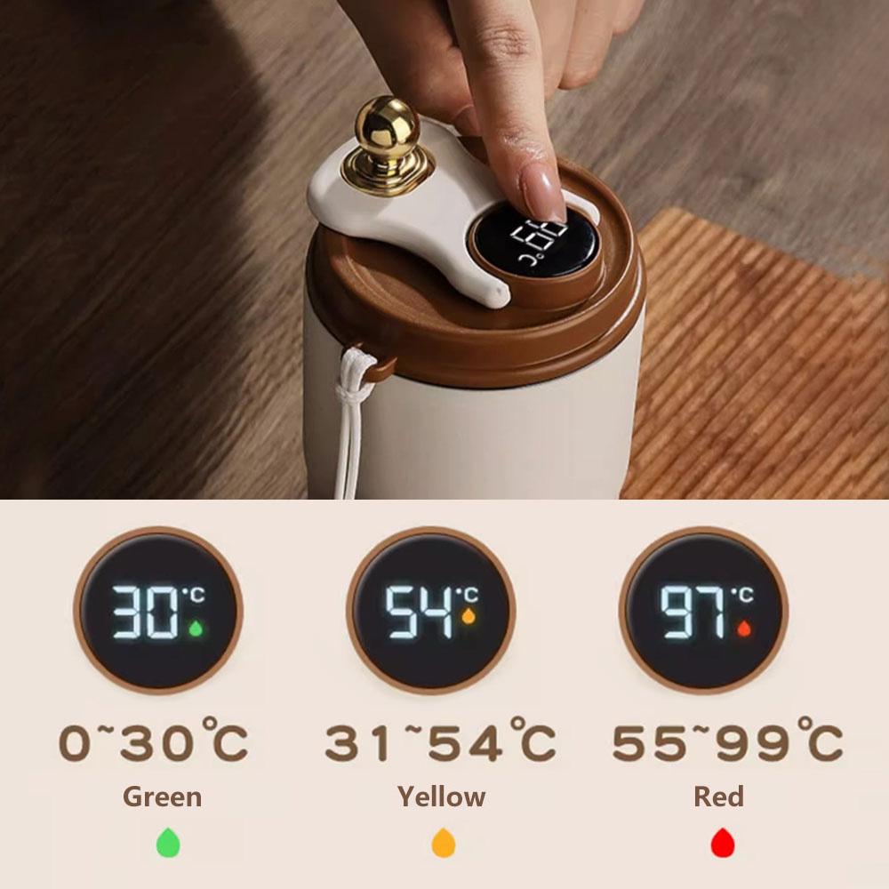 420ml Smart Thermos Bottle LED Temperature Display Coffee Cup 316 Stainless Steel Coffee Tumbler Mug for Camping Christmas Gift