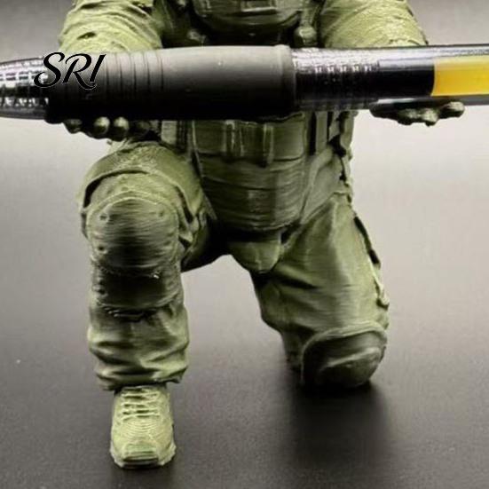 Durable Pen Container Soldier Holder 3D Printed Kneeling Pencil Stand Desk Unique Design Organizer for Office Home Tabletop Decor Gifts Men