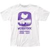 Woodstock Purple Logo Mens T Shirt Music Classic Concert Rock Band Tee New White