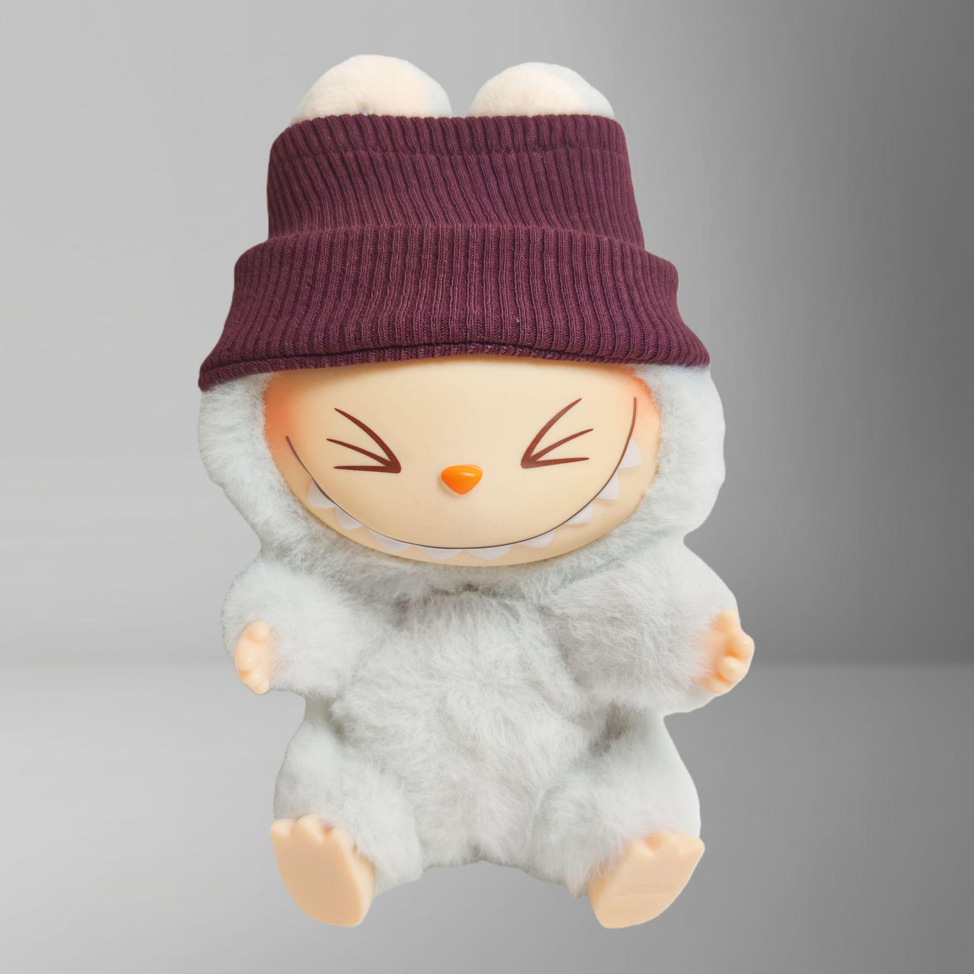 

Labubu Doll Clothing Set: 17cm Cotton Hoodie & Ribbed Beanie Clothes Only, Doll Not Included