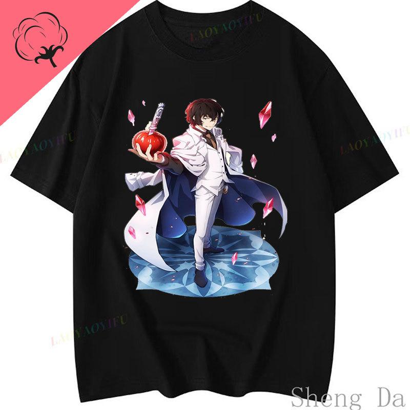 Anime Print Unisexga Cotton Y2k Clothes Bungou Stray Dogs Dead Apple TShirt Dazai Osamu Chuuya Nakajima Graphic T Shirts S