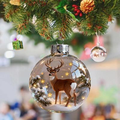 Yousheng 3D Tier Weihnachtsdekoration Klare Kunststoff Weihnachtsbaumkugel Hängende Ornamente mit Funkelnden Stern-Akzenten für Winterliche Feiertagsbaumdeko
