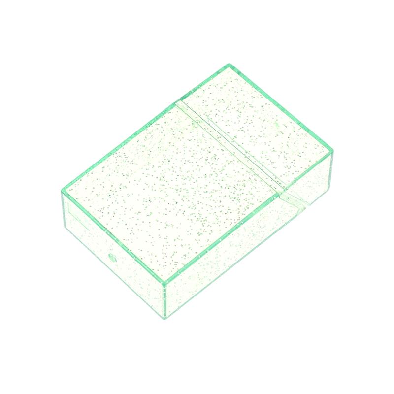 Clear Glitter Small Storage Box Kpop Photo Mini Card Holder Flip Lid Photo Case Small Stationery Card Holder Organizer