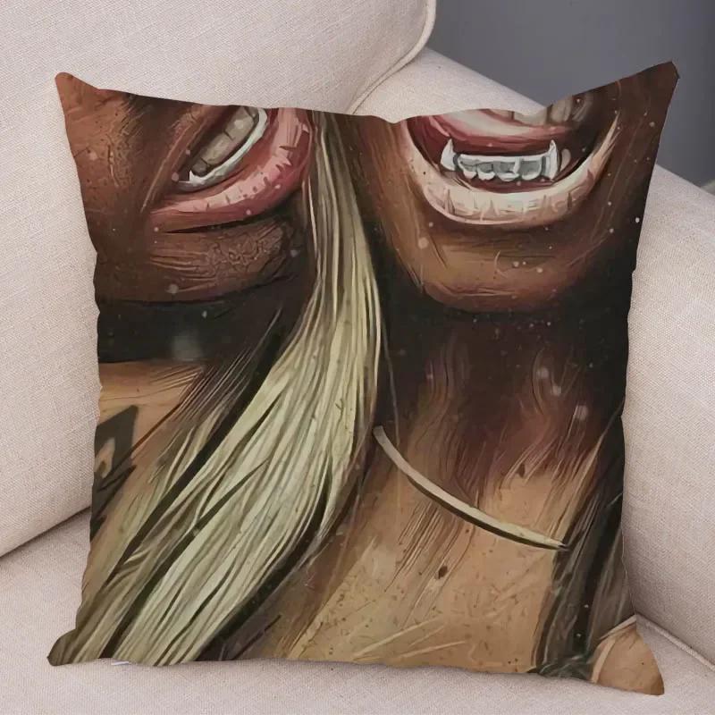 Bedroom Living Room Pillowcase Dark Gothic Tattoo Sexy Beautiful Girl Decorative Cushion Cover Sofa Car