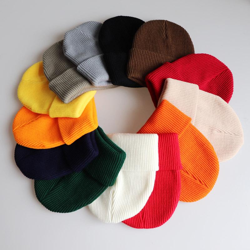 Unisex Solid Color Plain Adult Knit Hat, Warm Pullover Hip-Hop Hat, Ski Hat, Wool Hat