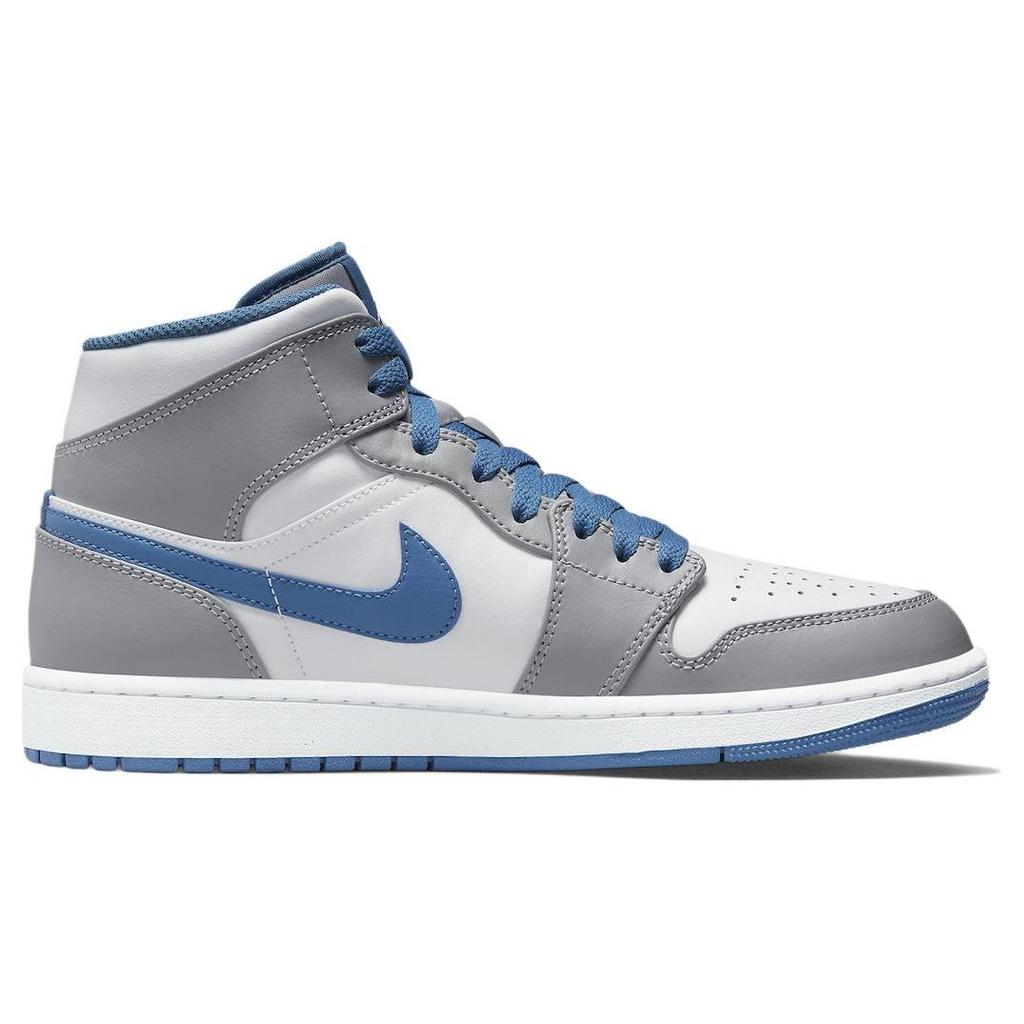 Pánske tenisky Air Jordan 1 Mid Cement True Blue Šedá Cementovo-šedá Biela DQ8426-014
