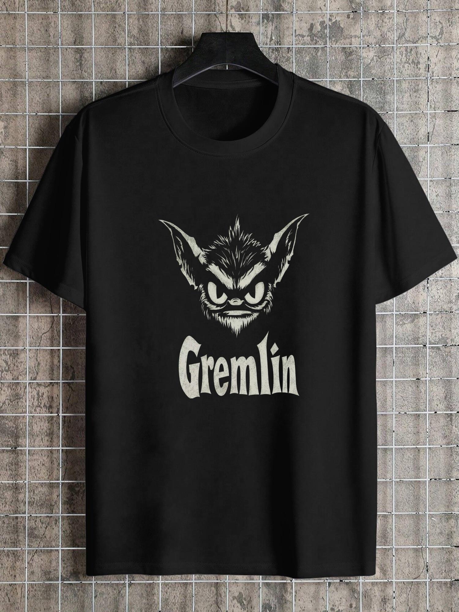 1pc Gremlin Logo Grunge Style T-shirt - All-Season 180g Cotton XXXXL